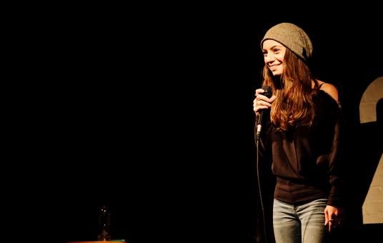 Liz Miele, Pat Burtscher, Aminah Imani, Sam Rubinoff